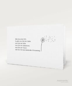 Produktbild Pusteblume Trauerkarte Büttenpapier Querformat