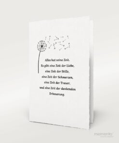 Produktbild Pusteblume Trauerkarte Büttenpapier