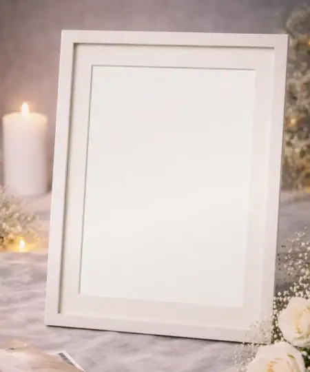 Alternative view of Bilderrahmen für Fotodruck Trauerfeier - 30x40 cm Holz weiß lasiert
