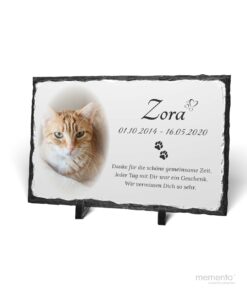 Abbildung Gedenktafel für Tiere Katze aus Schiefer 20x30