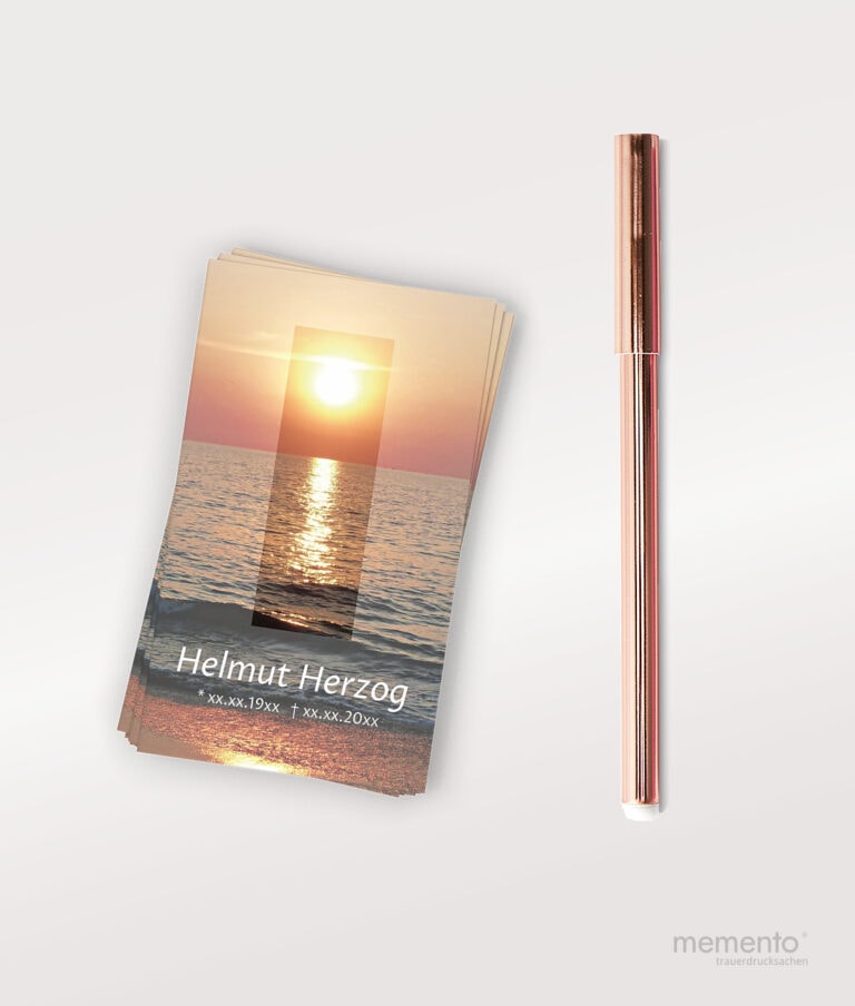 Produktbild Sterbebild Abendsonne am Meer