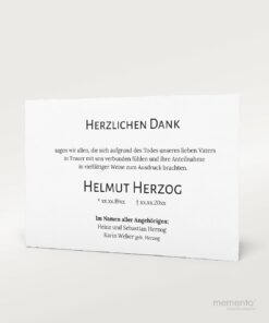 Produktbild Büttenpapier Danksagung Trauer Einzelkarte