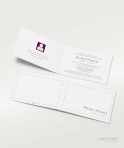 Produktbild Büttenpapier Trauerkarte silberner Rand Querformat Innenseite