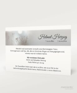 Produktbild Graue Gräser Trauerkarte Einzelkarte