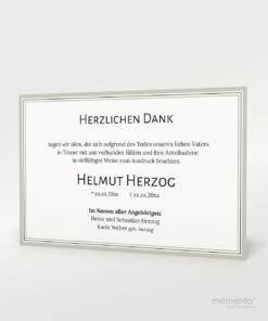 Produktbild Zweifarbiger Rand Danksagung Trauer Einzelkarte