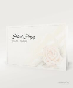 Produktbild Pastellfarbige Rose Trauerkarte Querformat