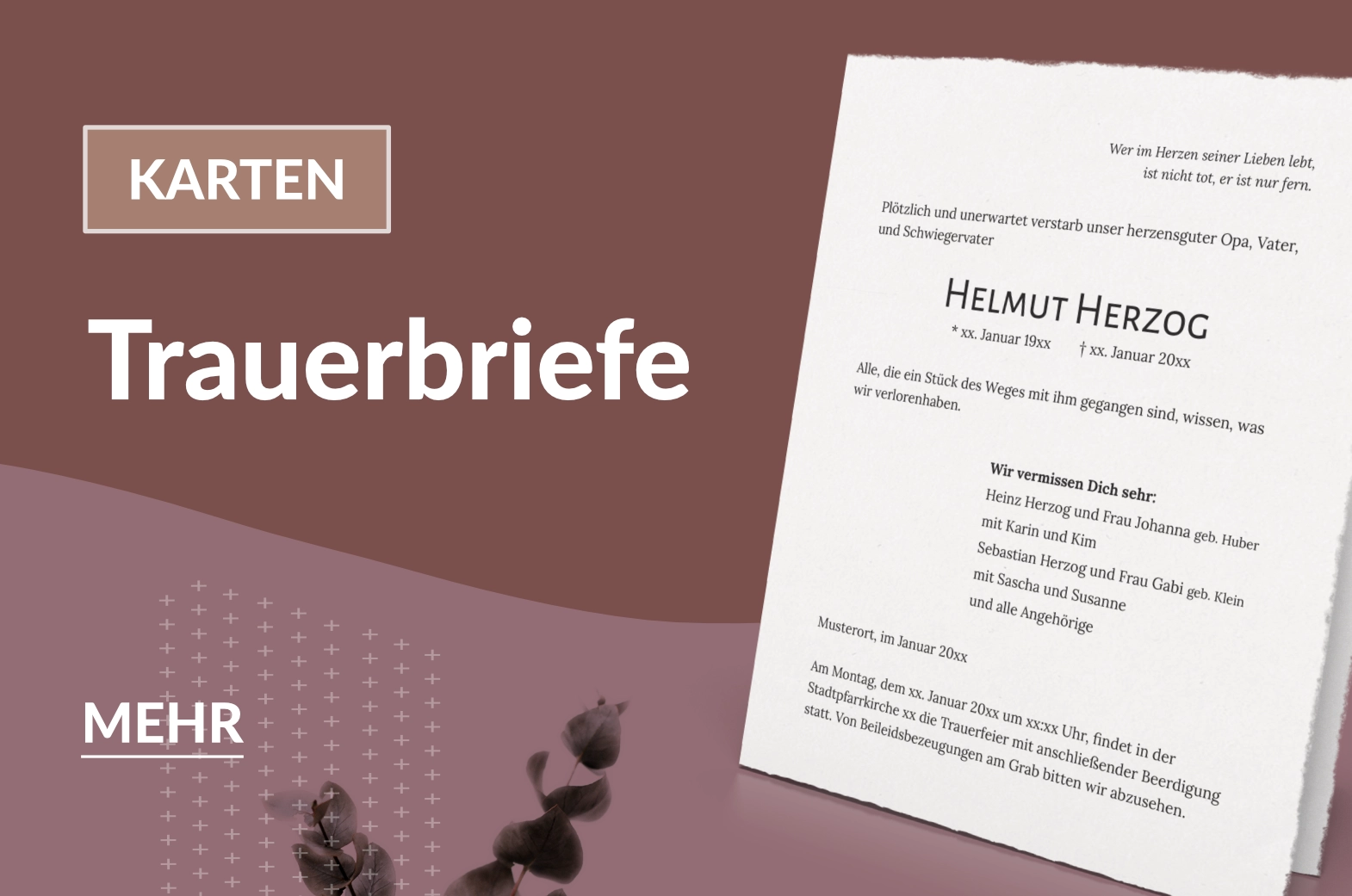 Produktabbildung für Kategorie Trauerbriefe