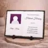Personalisierte Schiefer Gedenktafel in Buchform mit Foto, Namen und Erinnerungsspruch