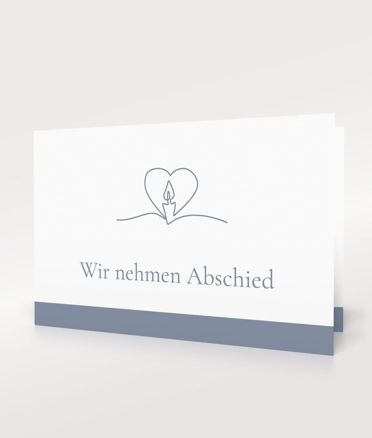 Produktabbildung Trauerkarte mit individueller Farbgestaltung rauchblau
