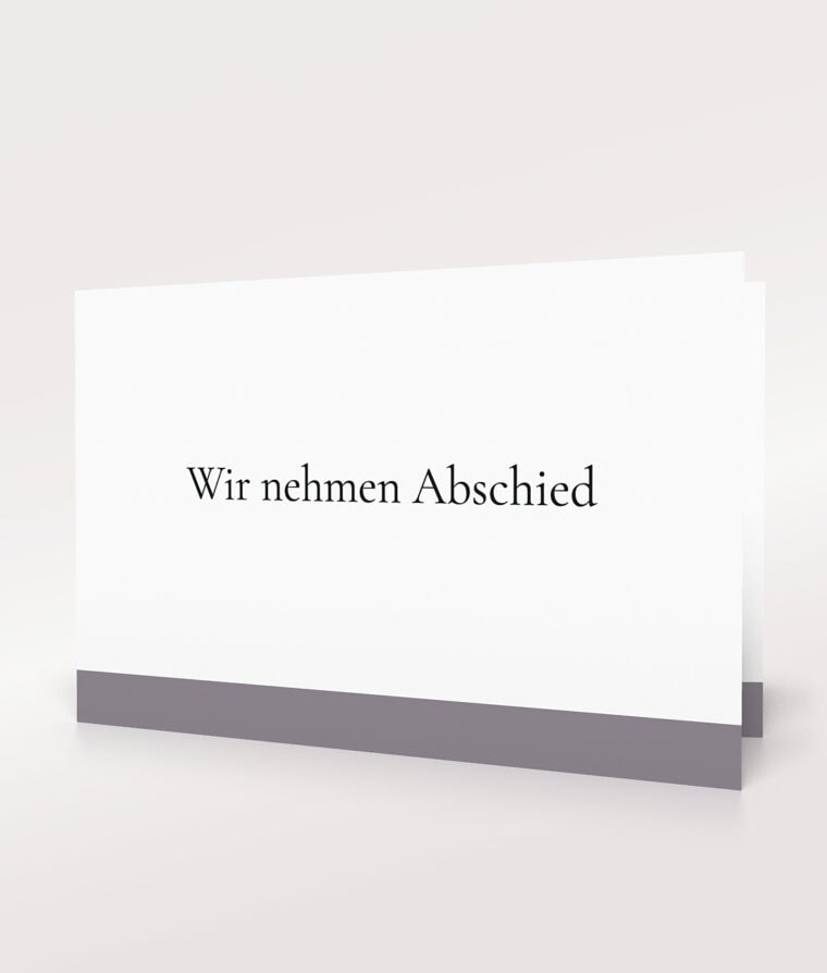 Produktabbildung Trauerkarte mit individueller Farbgestaltung grauviolett