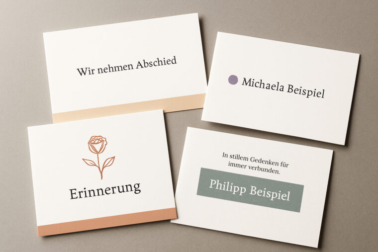 Produktabbildung Trauerkarten kaufen farbige Akzente