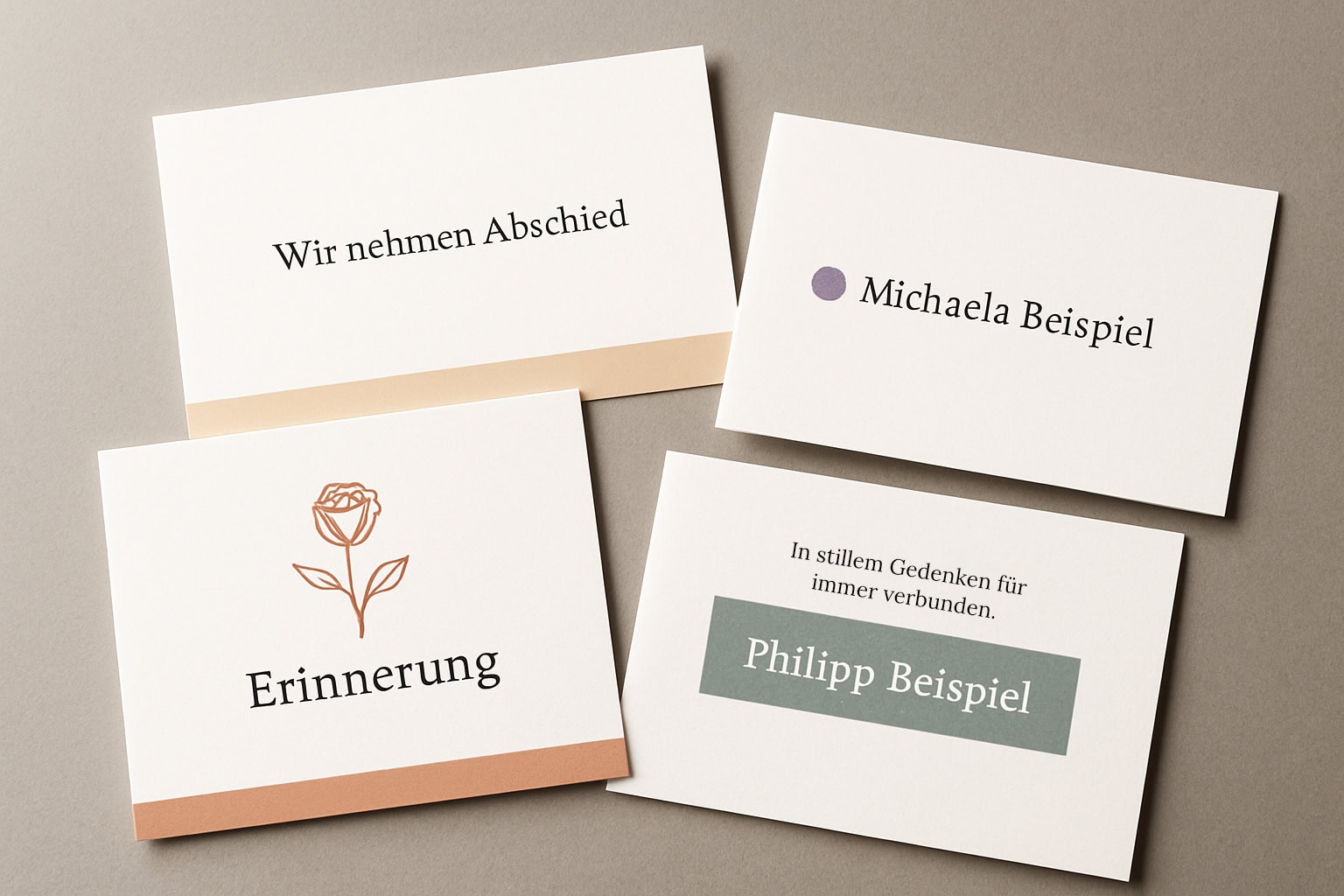 Produktabbildung Trauerkarten kaufen farbige Akzente