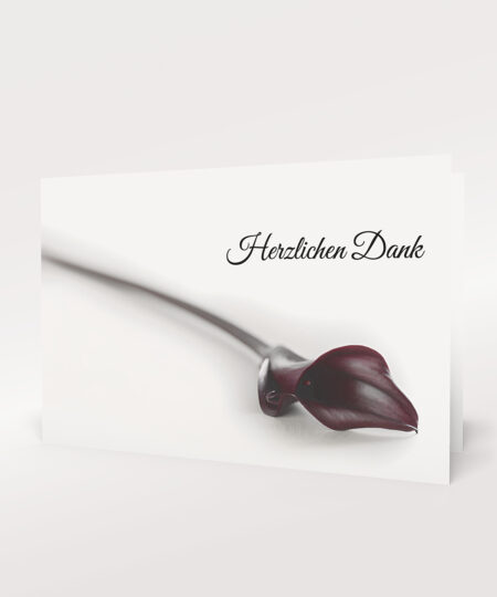 Produktbild Dankeskarte Kalla Bordeaux Doppelkarte Querformat