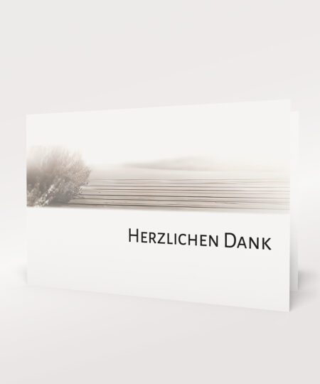 Produktbild Dankeskarte Landschaft mit Bohlenweg Doppelkarte Querformat