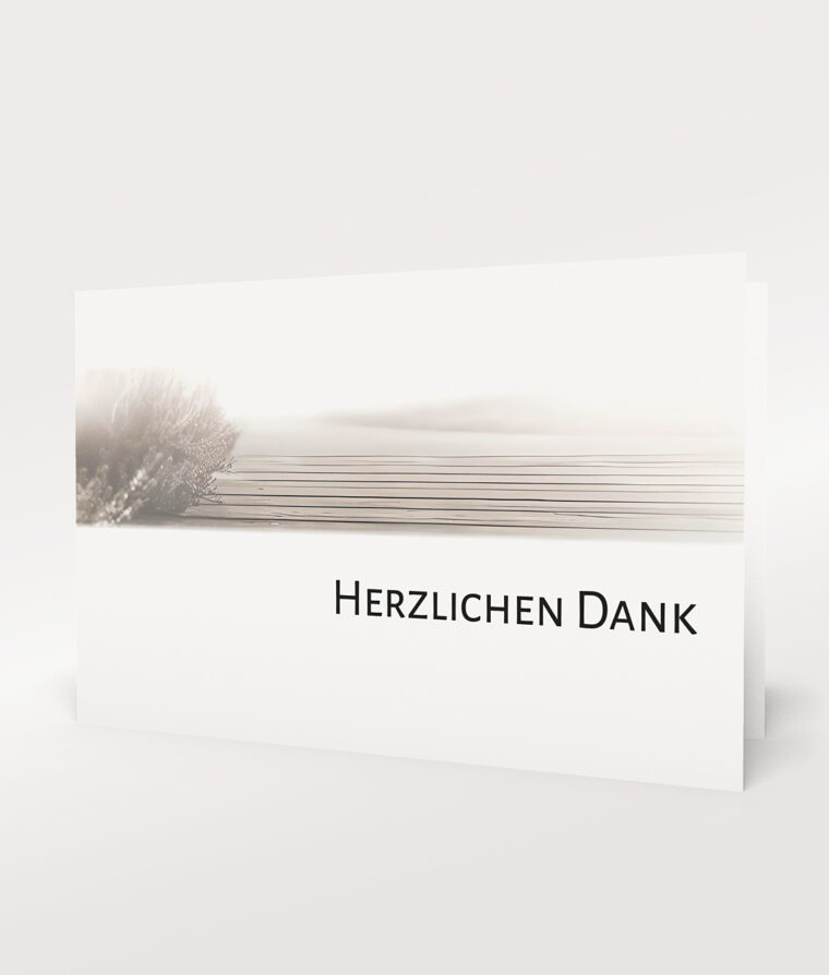Produktbild Dankeskarte Landschaft mit Bohlenweg Doppelkarte Querformat