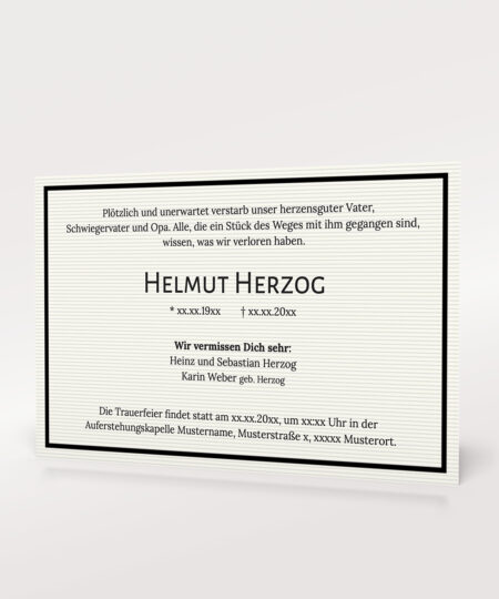 Produktbild Trauerkarte Element Lines Einzelkarte